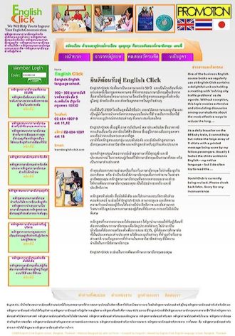 The Thai language version of the rehabilitated English Click website was a total hand duplication of the original site. The text was hand translated and SEOing conducted in Thai language