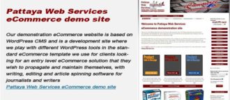 Our demonstration eCommerce website is based on WordPress CMS and is partly developmental and partly showcase and is a powerful eCommerce template for clients looking for an entry level eCommerce solution that they wish to propagate and maintain themselves, and includes links to useful SEO tools and article writing, story editing and text spinning software for journalists and writers